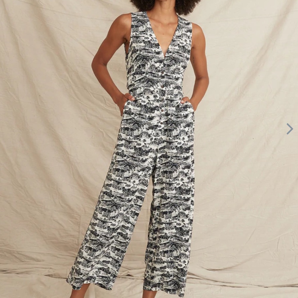 Marine Layer Black and White Jumpsuit